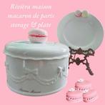 Riviera Maison Macaron De Paris Opbergpot & Bordje, Huis en Inrichting, Ophalen of Verzenden, Gebruikt, Porselein