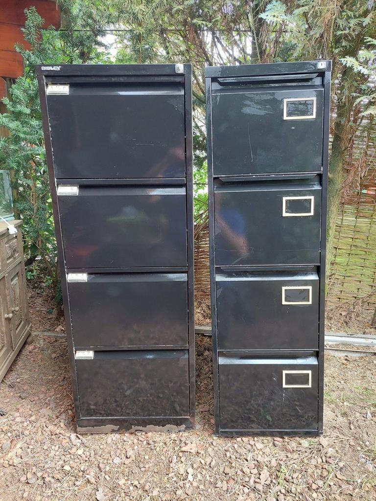 Archiefkast ladekast zwart metaal, Ophalen of Verzenden