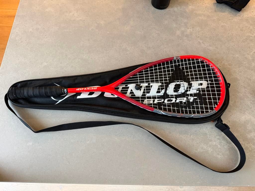 Dunlop squashracket tempo pro, Sport en Fitness, Squash, Ophalen, Gebruikt, Racket, Met hoes