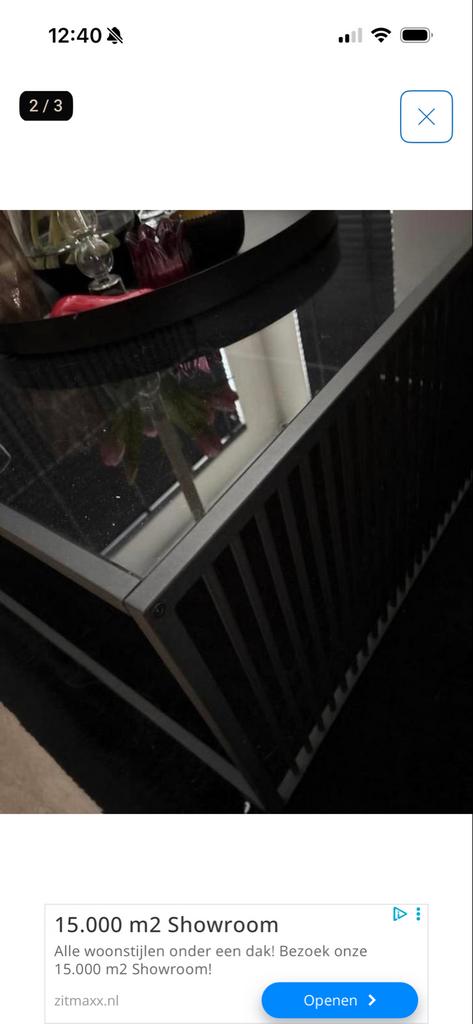 Moderne Salontafel 80x80 met Glasplaat en Opbergruimte, Huis en Inrichting, Tafels | Salontafels, Gebruikt, Vierkant, Glas, 50 tot 100 cm