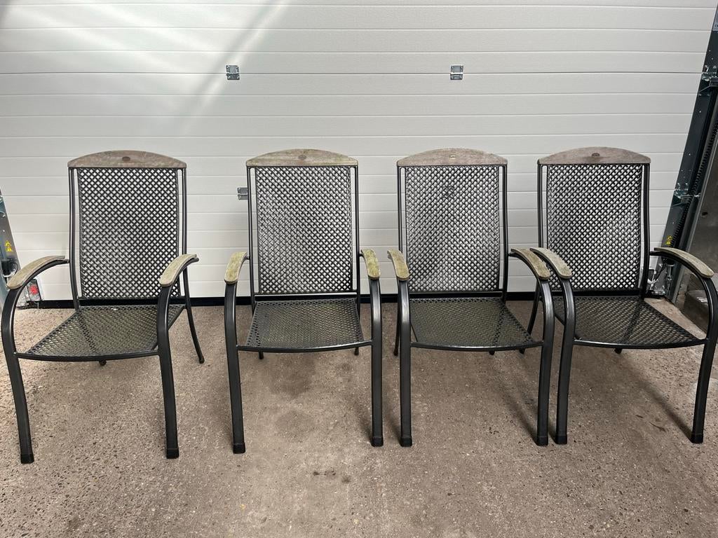 4x Royal Garden stapelbare tuinstoelen, Ophalen, Gebruikt, Metaal, Stapelbaar