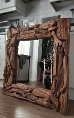Mirror driftwood drijfhout spiegel 90x90, Huis en Inrichting, Woonaccessoires | Spiegels, Ophalen, Vierkant, 75 tot 100 cm, Minder dan 100 cm