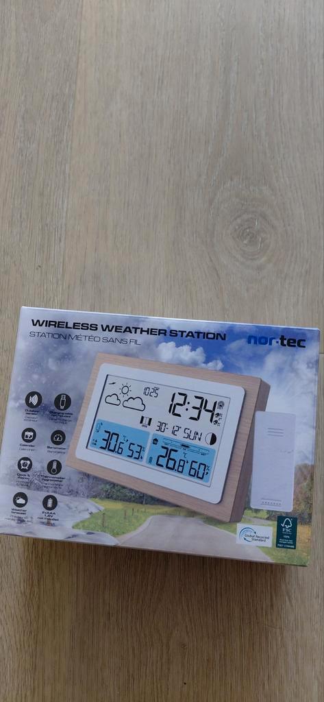 Nieuw Nor-Tec Draadloos Weerstation met Buitensensor, Audio, Tv en Foto, Weerstations en Barometers, Nieuw, Weerstation, Ophalen of Verzenden