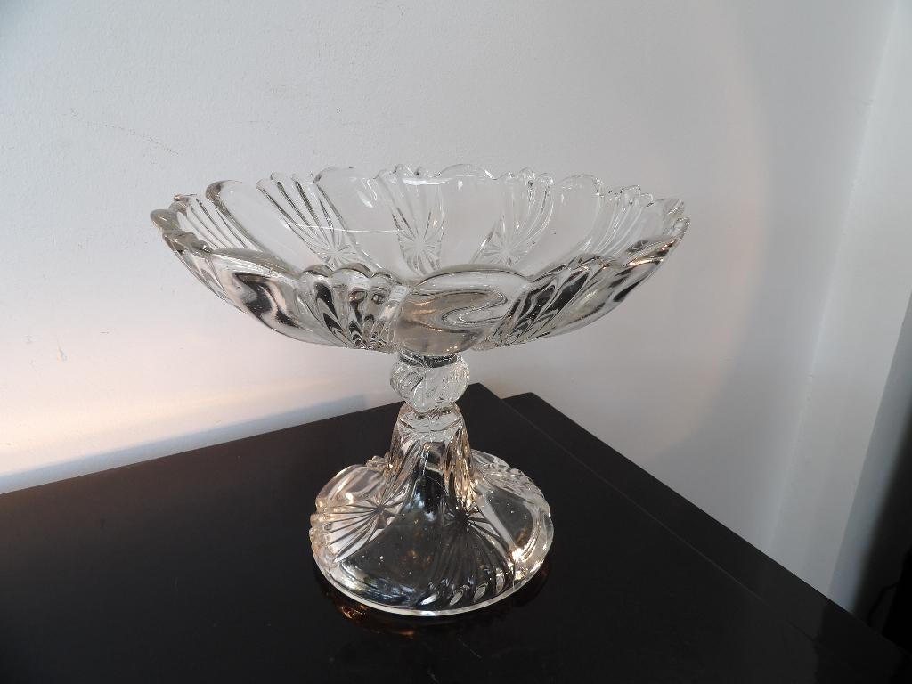 Art Deco Val st Lambert Fruitschaal op voet, Antiek en Kunst, Antiek | Glas en Kristal, Ophalen of Verzenden