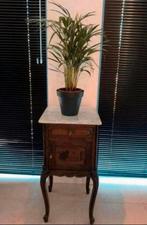 Antiek eiken nachtkastje met marmeren blad, Ophalen of Verzenden, Zo goed als nieuw, Minder dan 45 cm, 70 cm of meer