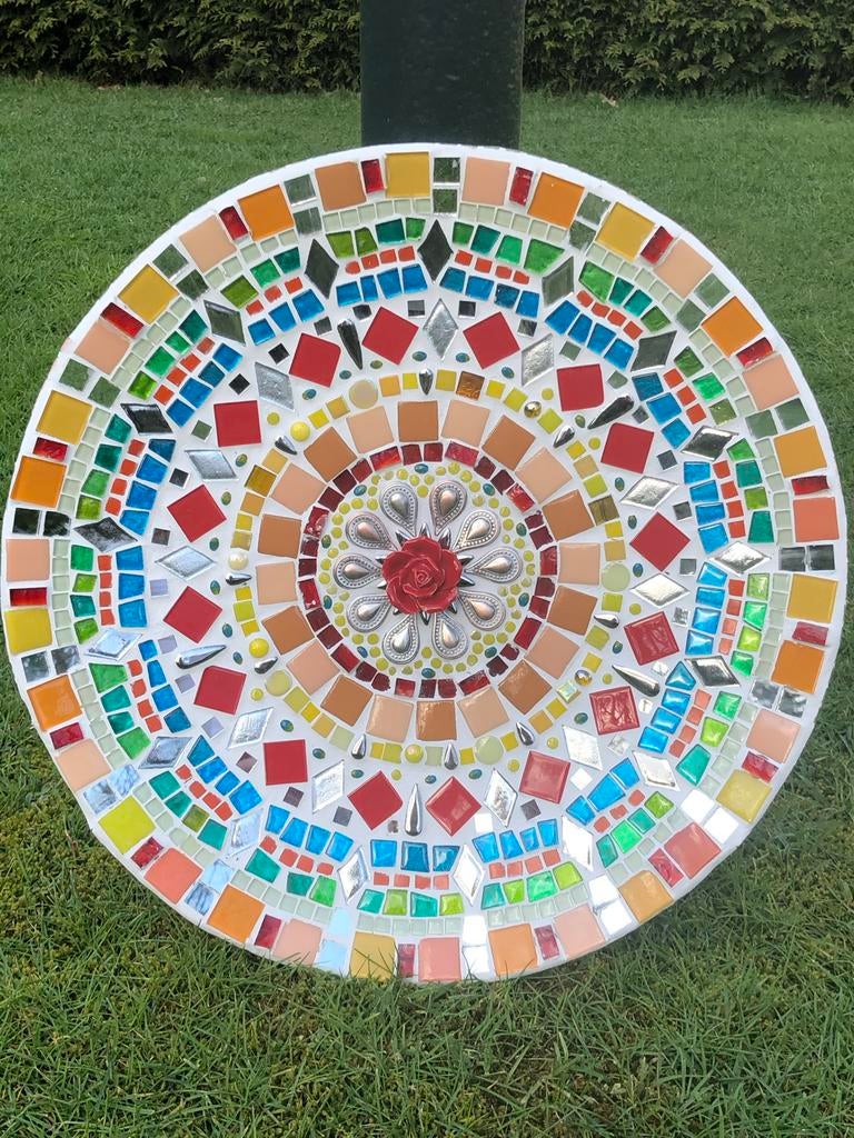 Mooie Mozaïek Schaal - Handgemaakt - 45cm, Overige materialen, Schaal, Rond, Nieuw
