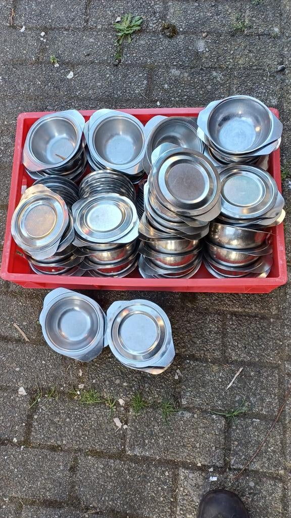 Partij RVS schaaltjes/ovenschalen/soepkommen dubbelwandig., Huis en Inrichting, Keuken | Servies, Ophalen of Verzenden, Overige materialen