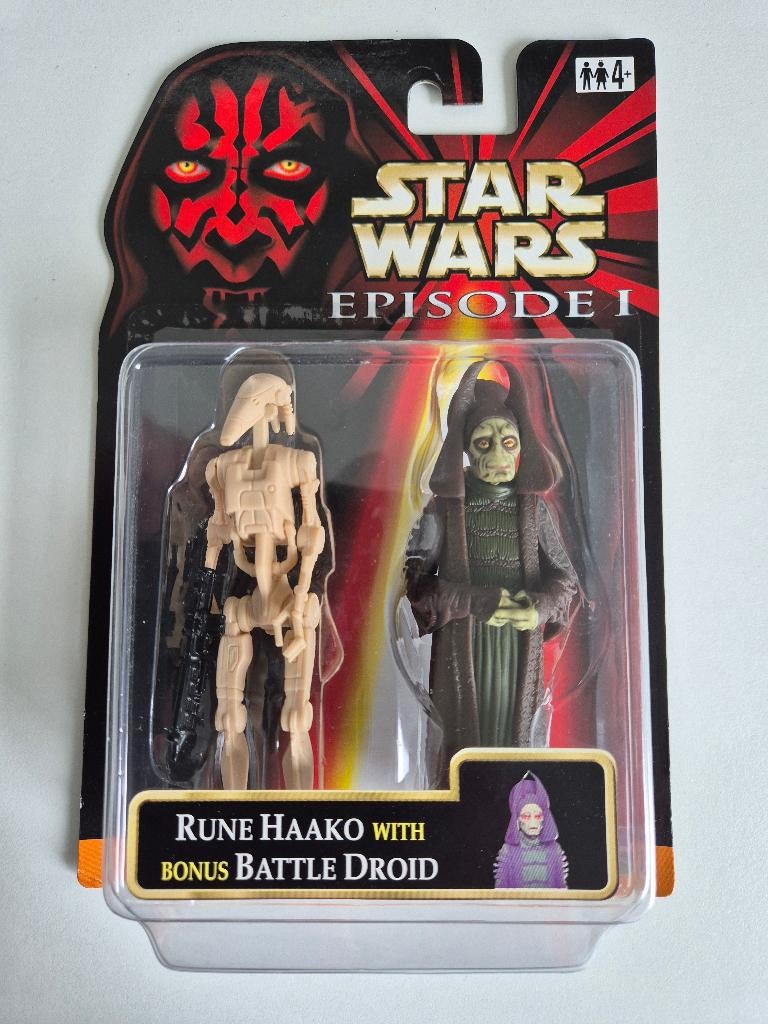 Star Wars EP1 Rune Haako + Bonus Battle Droid, Ophalen of Verzenden, Nieuw, Actiefiguurtje