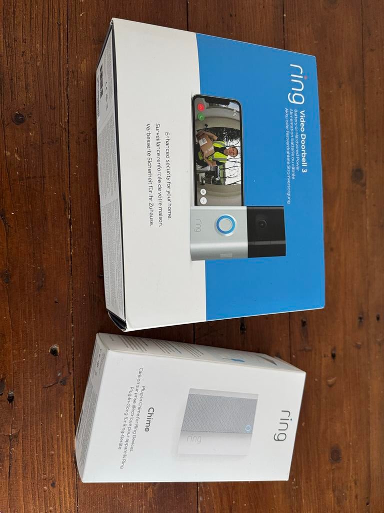 Ring Video Deurbel 3 + Chime, Ophalen of Verzenden, Compleet systeem, Draadloos, Beweging
