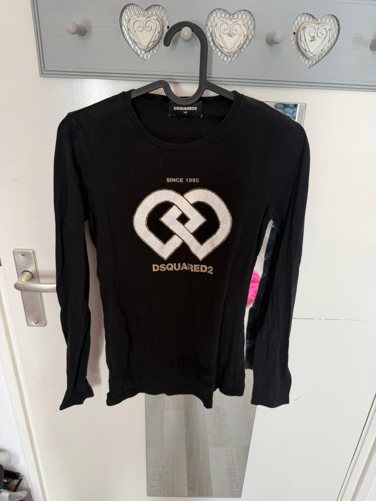 T-shirt met lange mouwen van Dsquared maat 164, Ophalen of Verzenden, Zo goed als nieuw, Meisje, Shirt of Longsleeve
