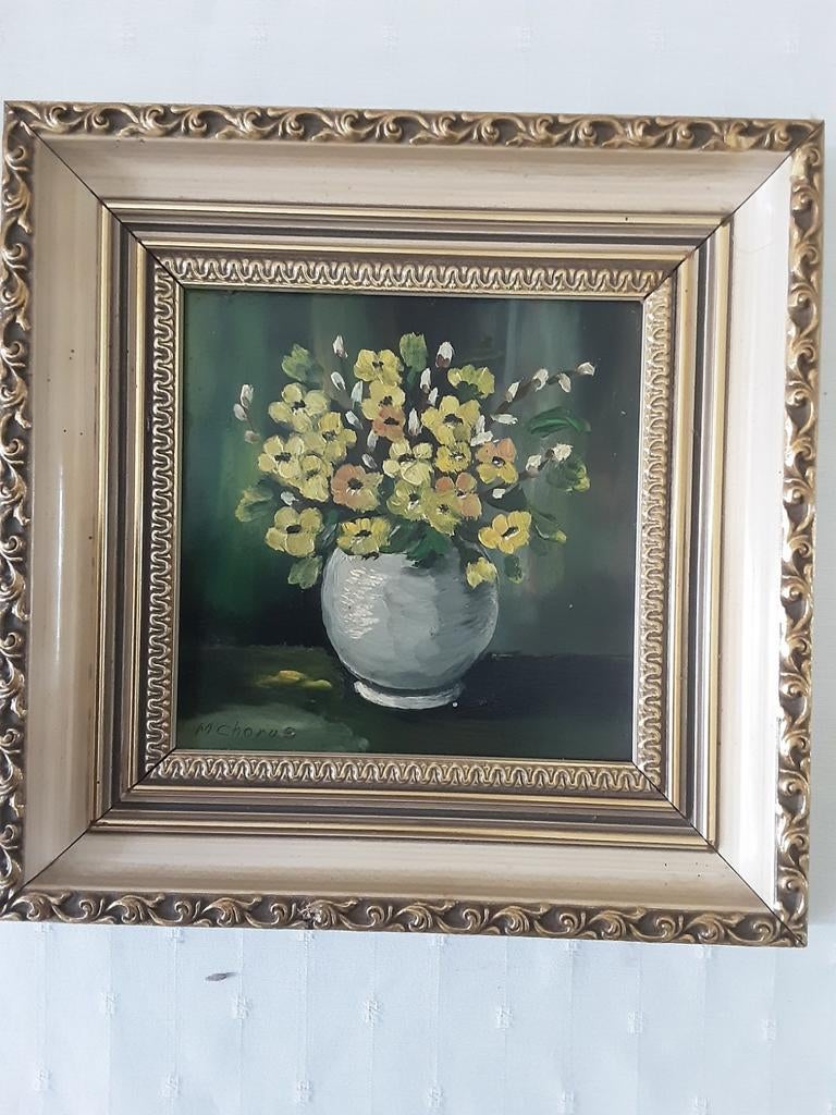 Jaren 70 Schilderij Margriet Chorus - Bloemen in vaas, Antiek en Kunst, Kunst | Schilderijen | Klassiek, Ophalen