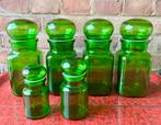 6x groene glazen voorraadpotten / apothekerspotten, Ophalen of Verzenden, Huis en Inrichting