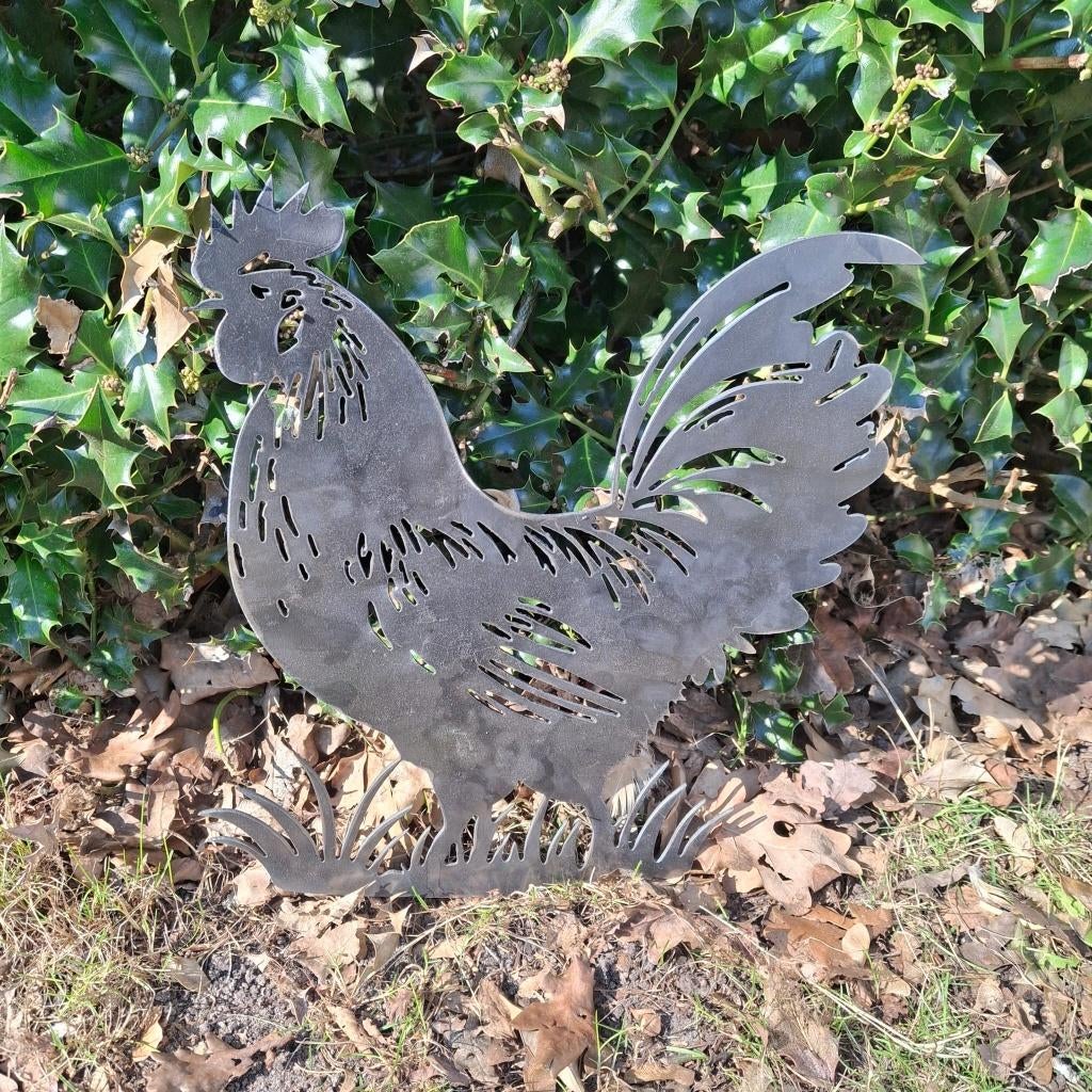 Haan gesneden uit cortenstaal / roestig plaatstaal, Ophalen of Verzenden, Nieuw