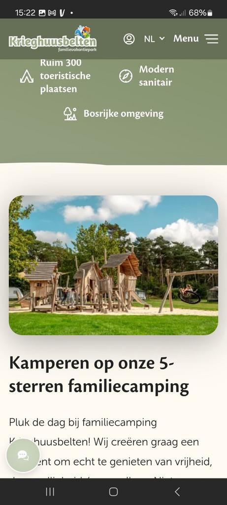 kampeerplaats Krieghuusbelten zomervakantie, Caravans en Kamperen, Kampeeraccessoires, Ophalen of Verzenden