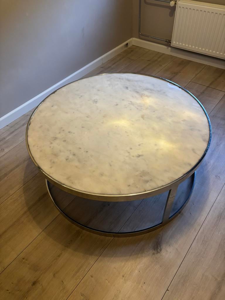 Richmond marmer salontafel, Ophalen, 50 tot 100 cm, Rond, Zo goed als nieuw