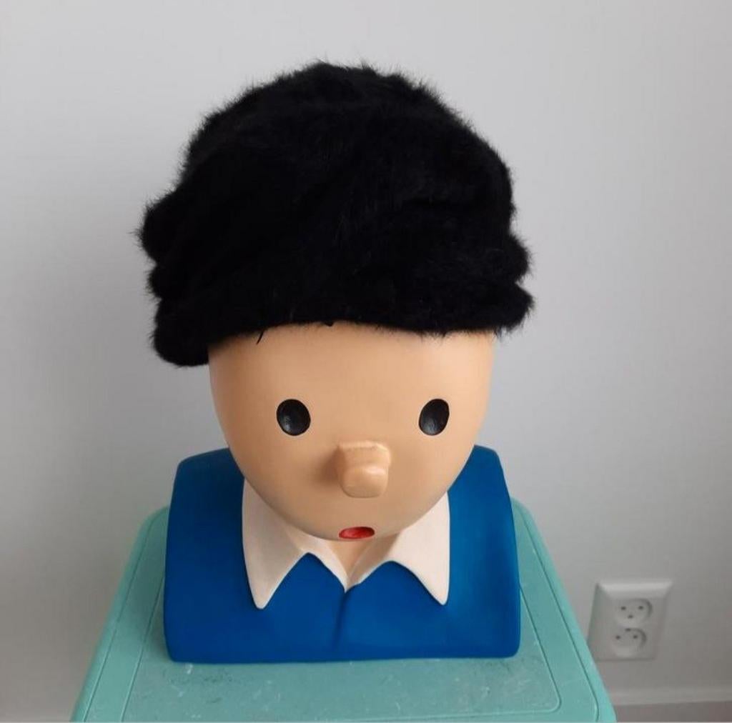 Zwarte bontmuts dame muts bont vintage oud, Ophalen of Verzenden