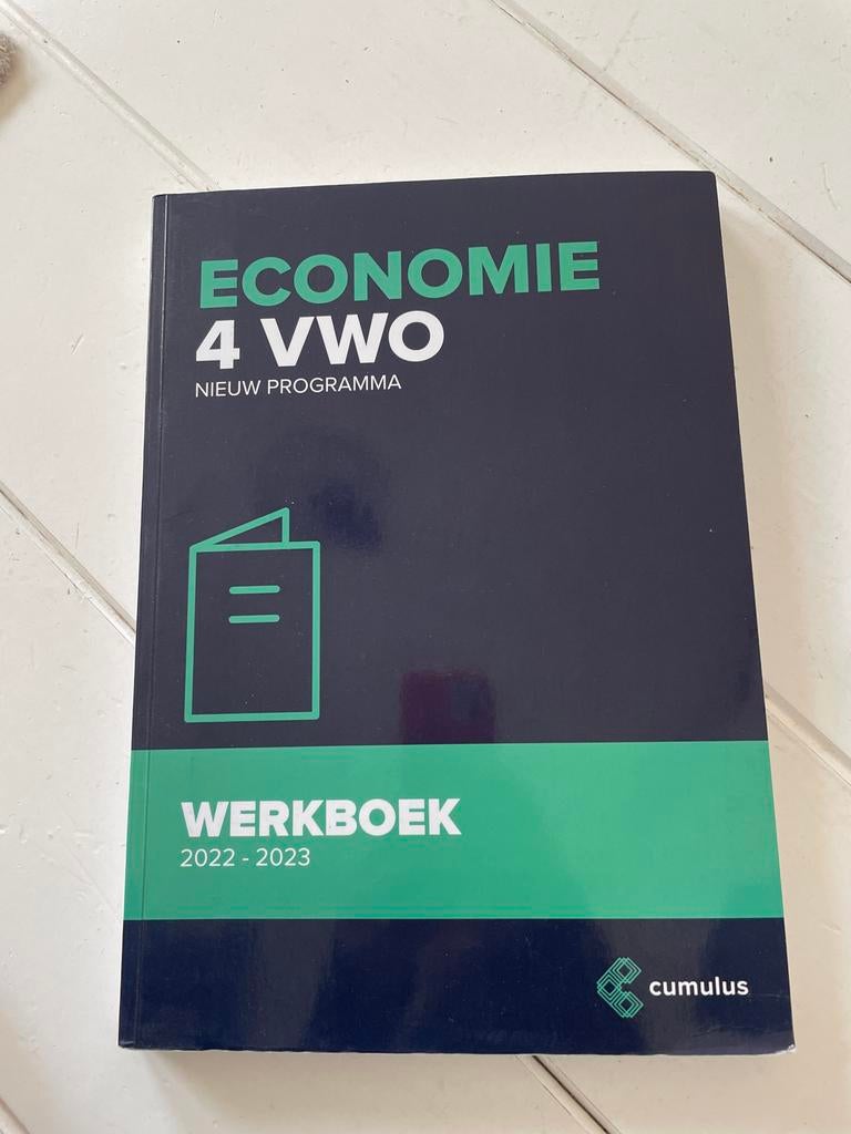 Economie 4 VWO Werkboek 2022-2023 Nieuw Programma, Ophalen of Verzenden, Zo goed als nieuw, VWO, Economie