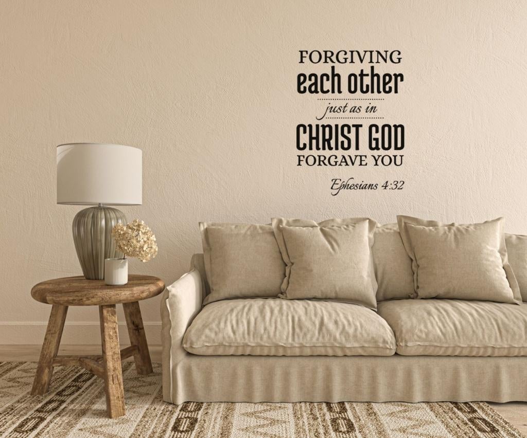 Muursticker christelijke wandtekst Forgiving, Huis en Inrichting, The River House, Info@theriverhouse.nl, Meerkleurig, Nieuw