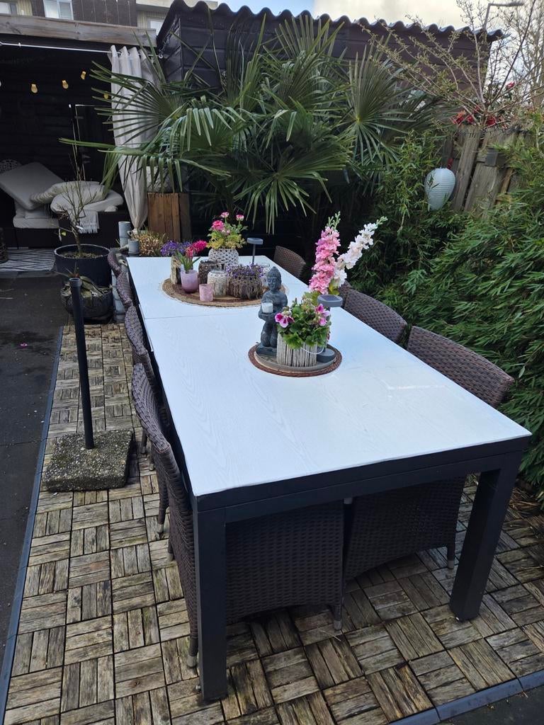 Grote uitschuifbare tuintafel, Ophalen