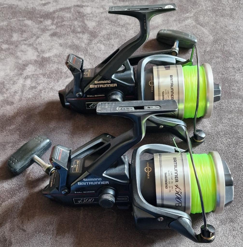 2x shimano baitrunner 4500B hele nette staat  VASTE PRIJS, Ophalen, Zo goed als nieuw, Molen