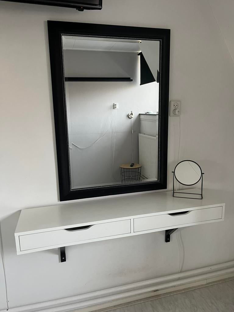 Kaptafel met spiegel, Ophalen of Verzenden, Zo goed als nieuw, Rechthoekig, Minder dan 100 cm