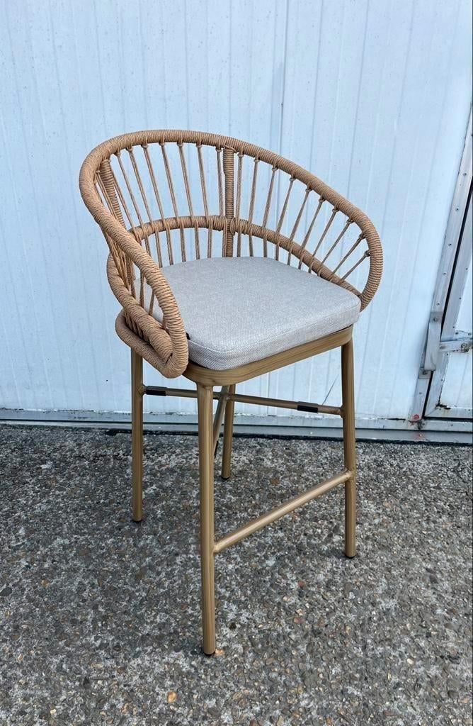 15 stuks Luxe outdoor ibiza rotan Horeca krukken naturel, Ophalen, Zo goed als nieuw