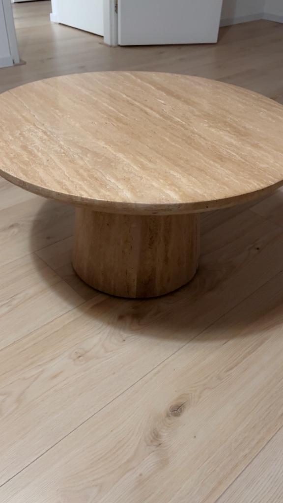 Travertin salontafel, Ophalen, Overige materialen, 50 tot 100 cm, Rond