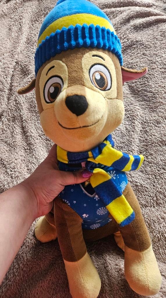 Paw patrol knuffel chase, Overige merken, Blauw, Zo goed als nieuw, Middelgroot (20 tot 80 cm)