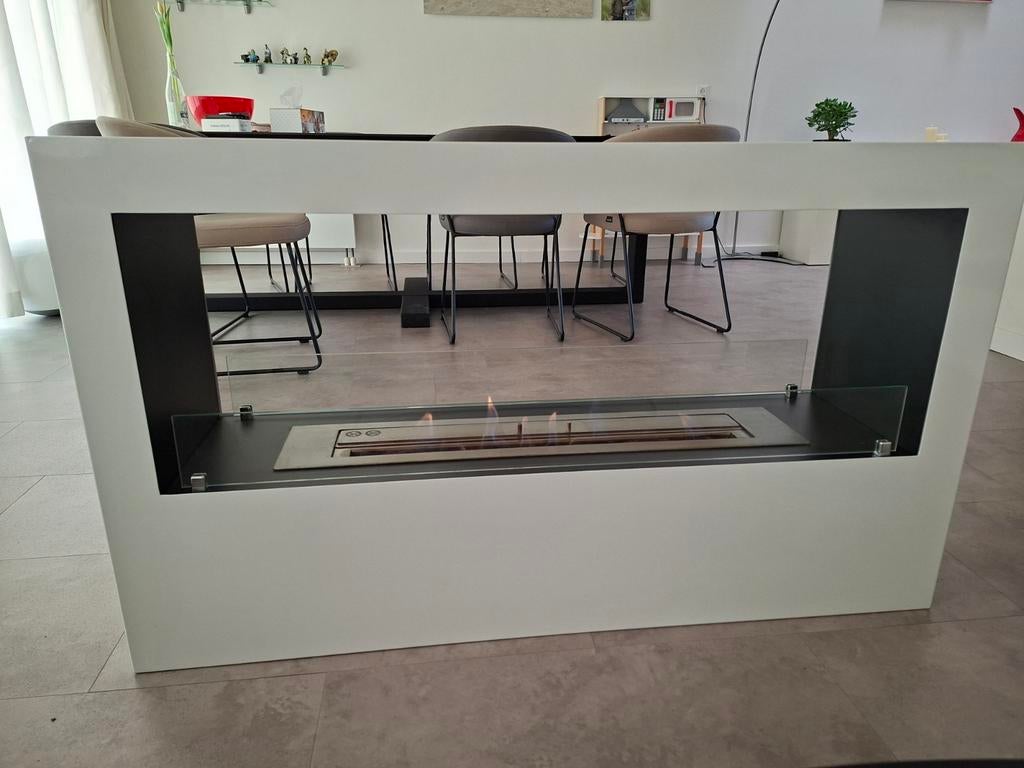 Moderne Bio-Ethanol Haard - Wit, 120x70x30 cm, Ophalen, Zo goed als nieuw, Vrijstaande haard, Overige soorten