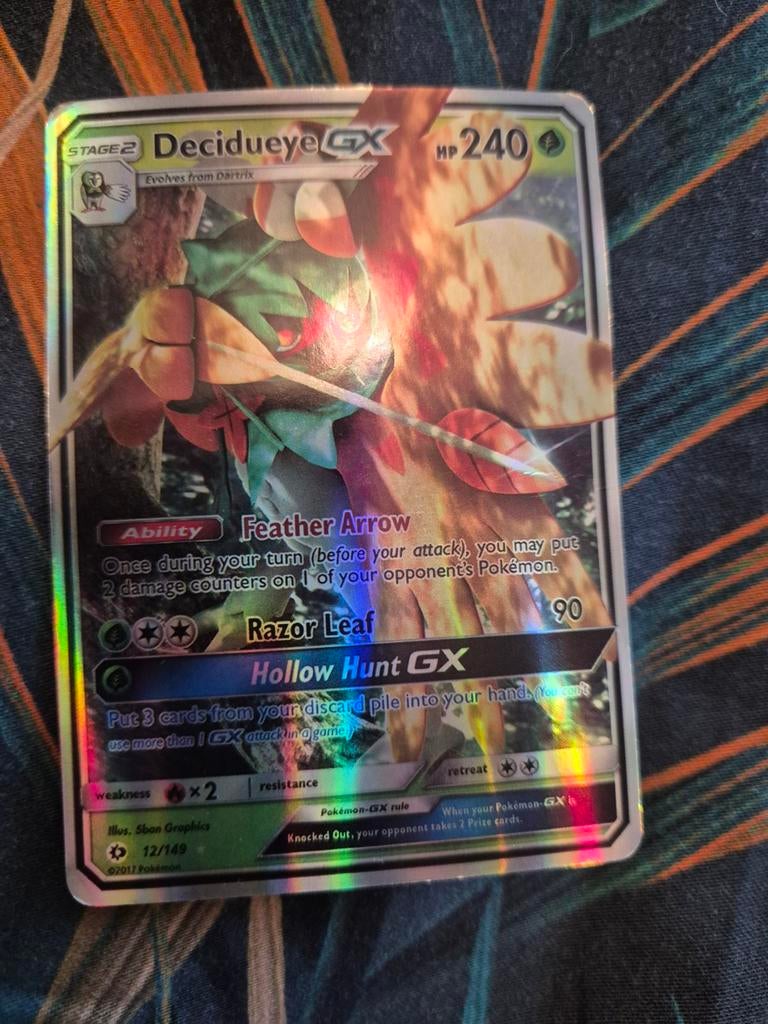 Decidueye GX Pokémon Kaart - Foil 12/149, Ophalen of Verzenden, Gebruikt, Losse kaart, Foil