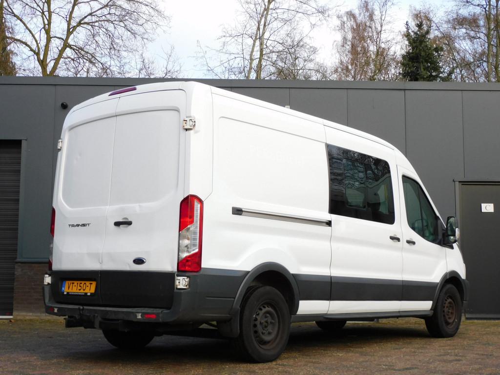 Ford Transit 330 2.2 TDCI L3H3 DC Ambiente 7-PERS! CAMERA! N, Auto's, Euro 5, Stof, Gebruikt, Zwart