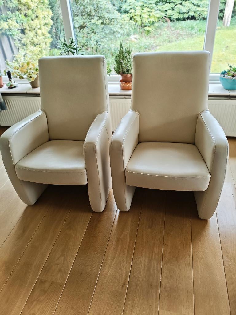 Fauteuils, Huis en Inrichting, Ophalen, Gebruikt, Minder dan 75 cm, Leer