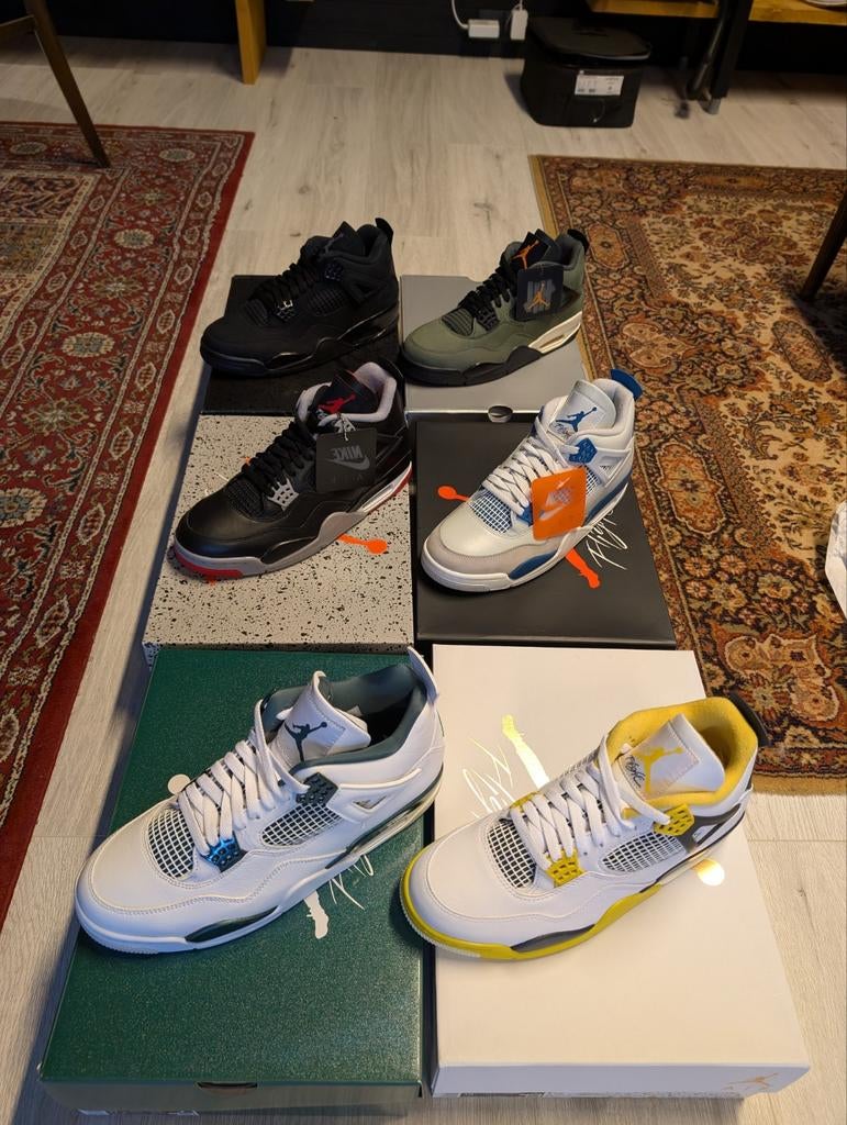 Ook te ruil! Jordan Retro 4 collectie maat 44, nieuw in doos, Ophalen of Verzenden, Nieuw, Zwart