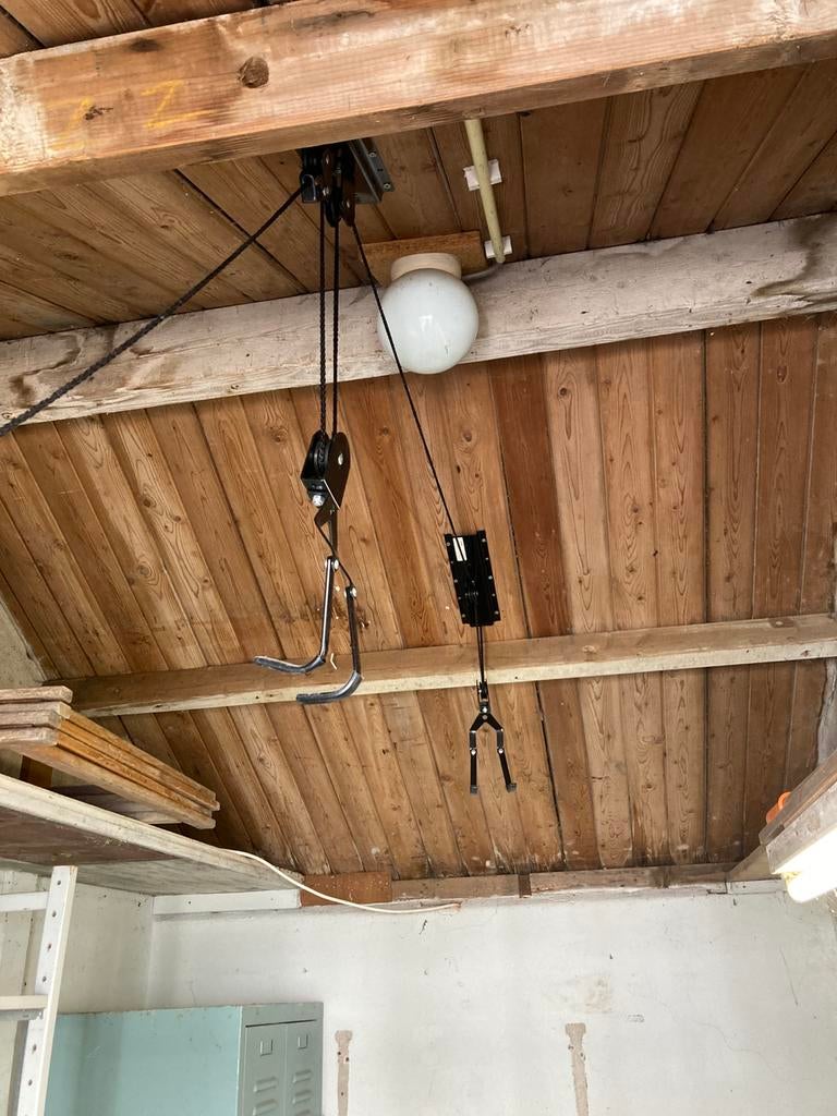 ‘fietslift’ ophang-/opbergsysteem, Hobby en Vrije tijd, Overige Hobby en Vrije tijd, Ophalen of Verzenden, Gebruikt