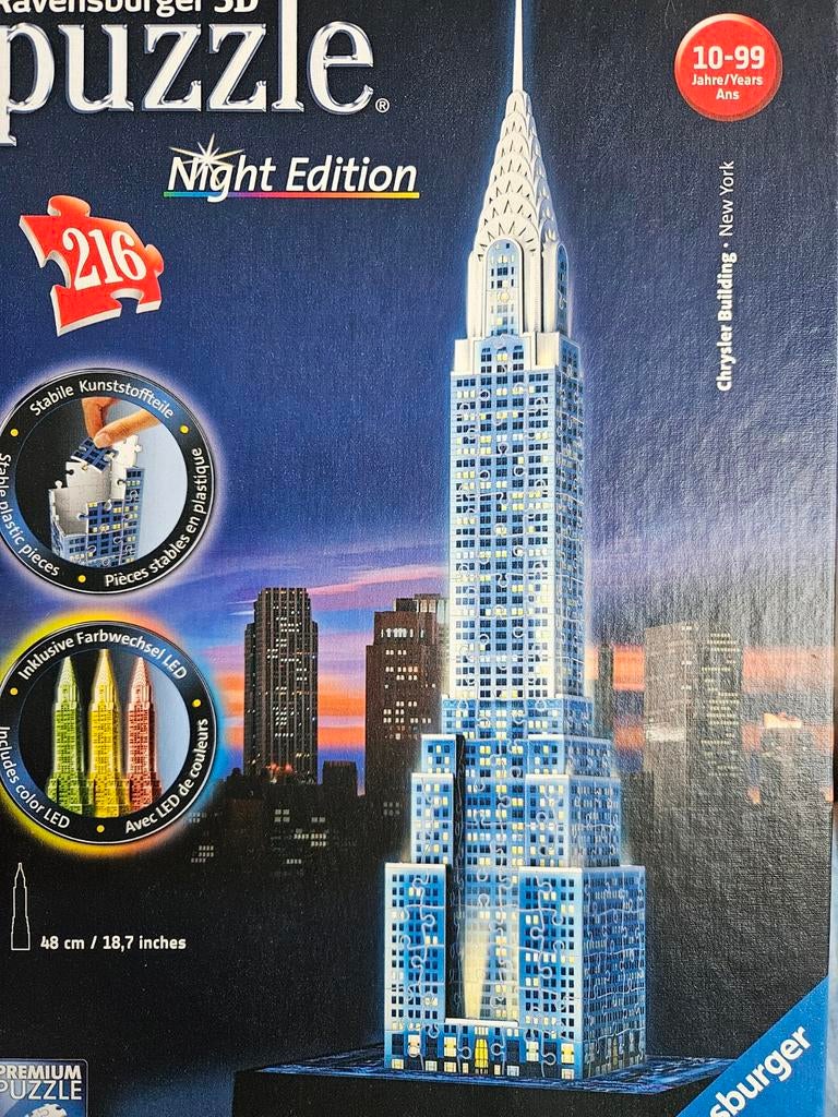 Ravensburger 3D Puzzel New York Chrysler Building, Hobby en Vrije tijd, Denksport en Puzzels, Ophalen of Verzenden