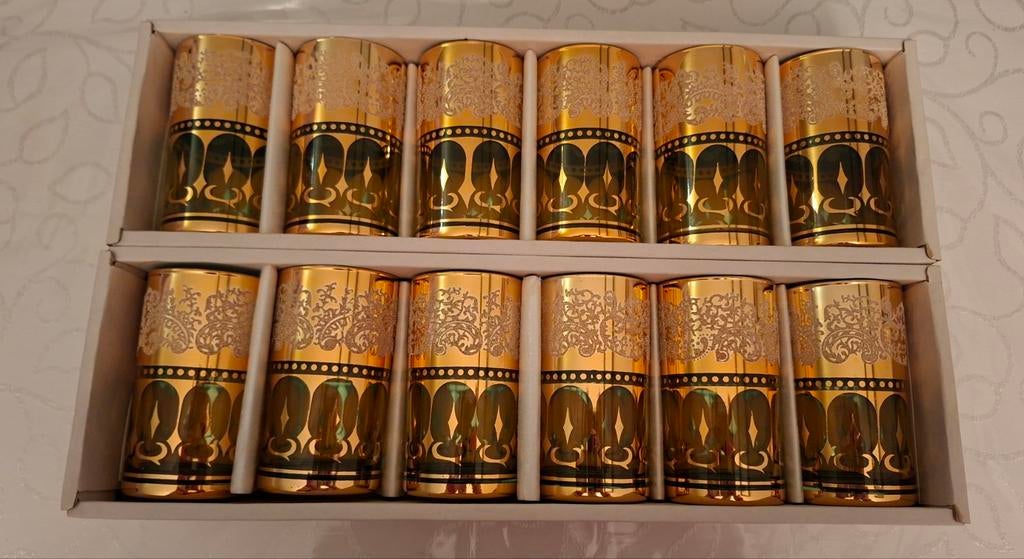 12 nieuwe vintage Marokkaanse theeglazen, Huis en Inrichting, Glas of Glazen, Nieuw, Ophalen of Verzenden, Glas