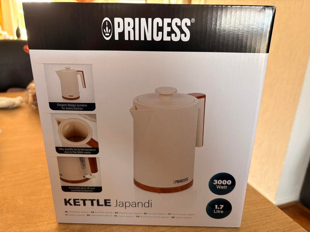 Princess Waterkoker Japandi 1.7 Liter 3000 Watt, Witgoed en Apparatuur, 1 tot 2 liter, Ophalen, Nieuw