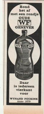 Retro reclame 1964 Wynand Fockink oude WF genever, Verzenden, Overige typen