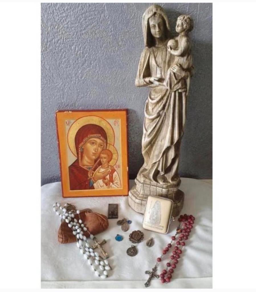 Partij religieuze christendom antiek 1950-1960 kruis beeld, Antiek en Kunst, Antiek | Religie, Ophalen of Verzenden