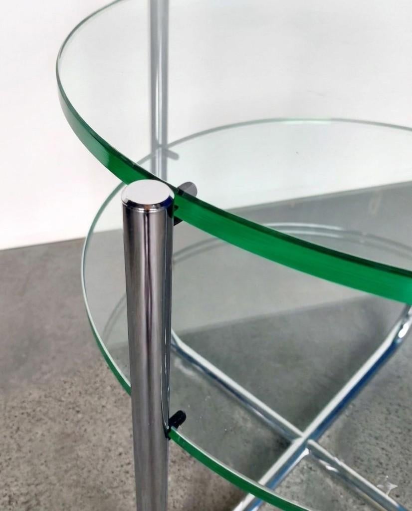 Gispen bijzettafel GT 425 | 2 bladen | glanschroom | izgs, 45 tot 60 cm, Minder dan 55 cm, Gebruikt, .