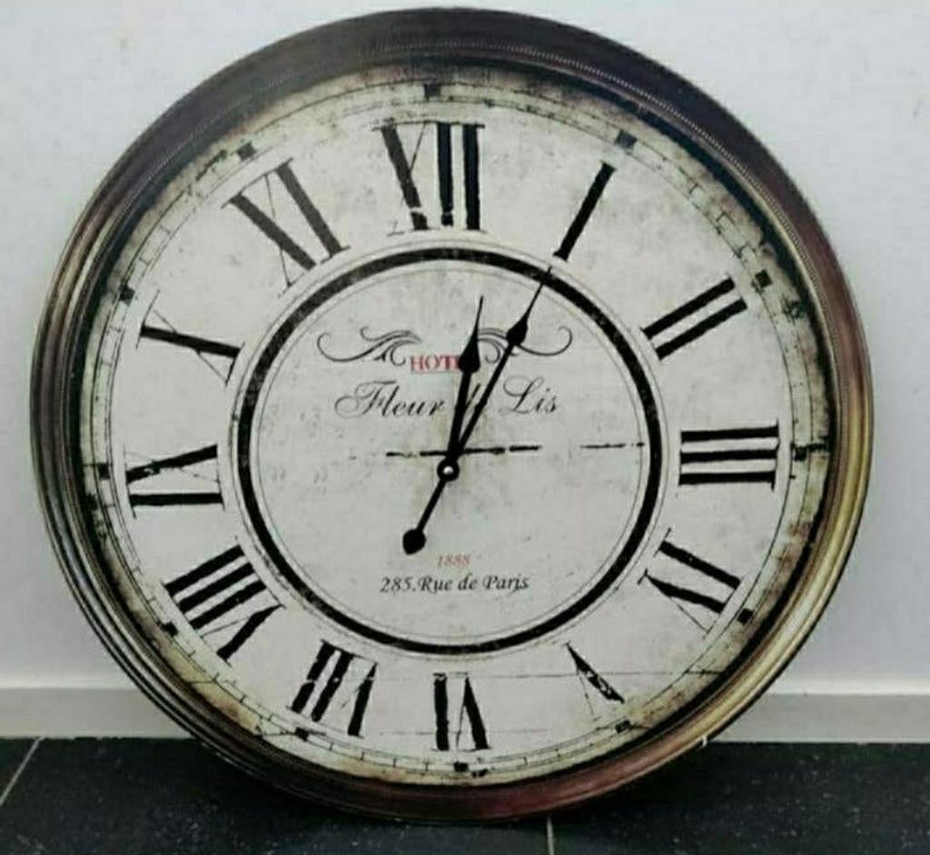 WANDKLOK,Retro,landelijke stijl,Art Deco,Franse klok, Ophalen of Verzenden