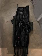 X2 3-delige hengels (2) met tas en accessoires, Ophalen of Verzenden, Gebruikt, Complete set