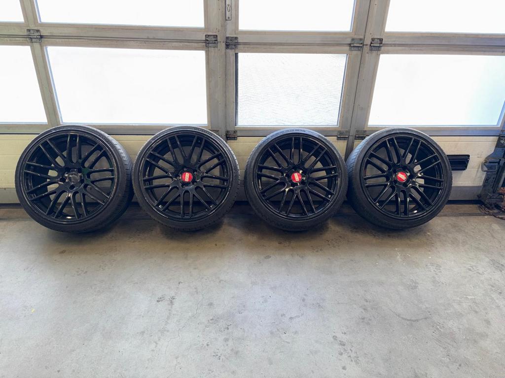 Zwarte 19 inch velgen, Gebruikt, Banden en Velgen, Personenwagen, Ophalen