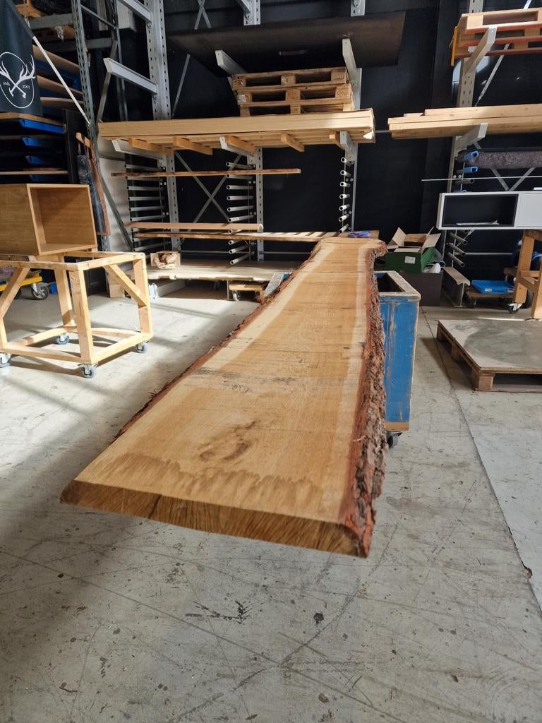 XXL boomstam plank eiken 380cm lang, Doe-het-zelf en Verbouw, Hout en Planken, Ophalen, Eiken, Minder dan 200 cm, Plank