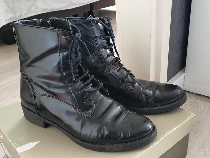 Cellini veterlaarsjes met rits – zwart lak – mt 41, Kleding | Dames, Schoenen, Gedragen, Lage of Enkellaarzen, Zwart, Ophalen of Verzenden