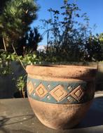 Unieke Oud Hollandse Terracotta Bloempot Vorstbestendig, Rond, Ophalen of Verzenden, Zo goed als nieuw, Balkon