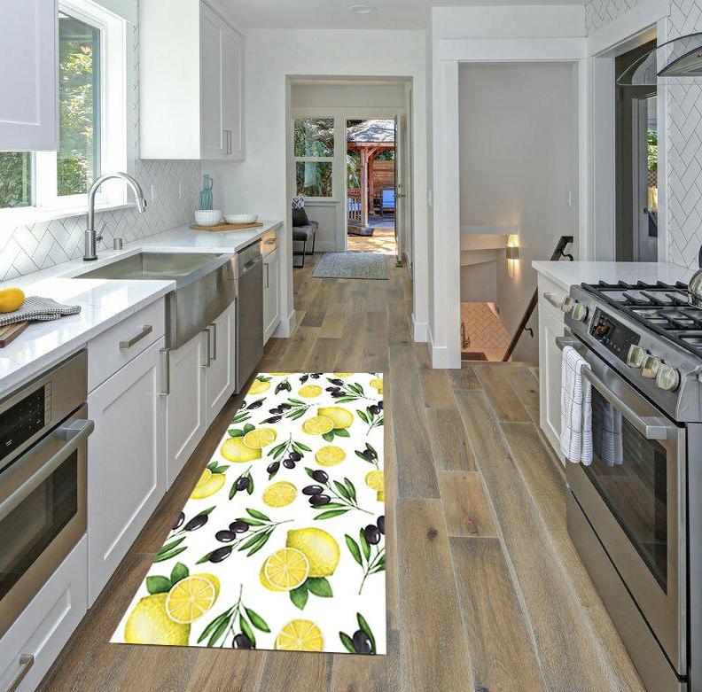 Wit Citroenen Vloerkleed / Kleed Tapijt Mat Vloermat Citroen, Verzenden, Wit, Rechthoekig, Nieuw