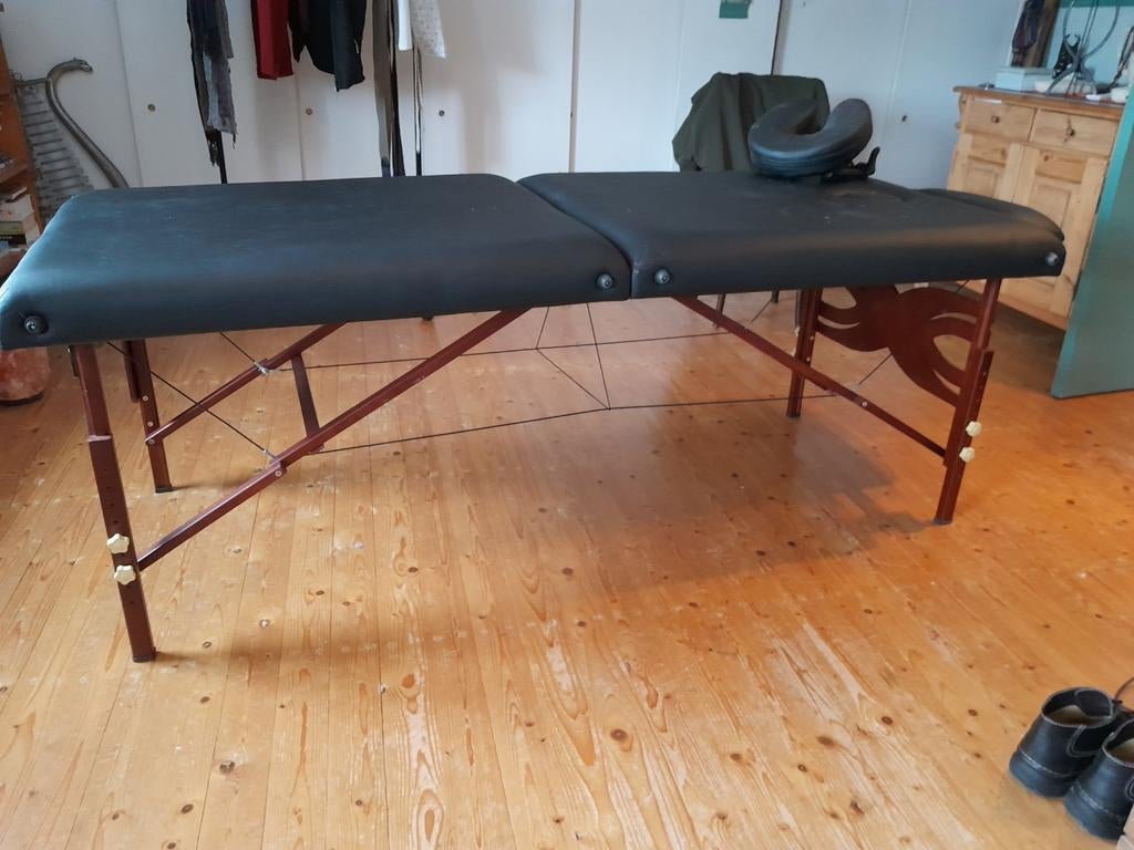 Massagetafel licht beschadigd  met  hoes en hoofdsteunen, Ophalen of Verzenden, Gebruikt, Massagetafel