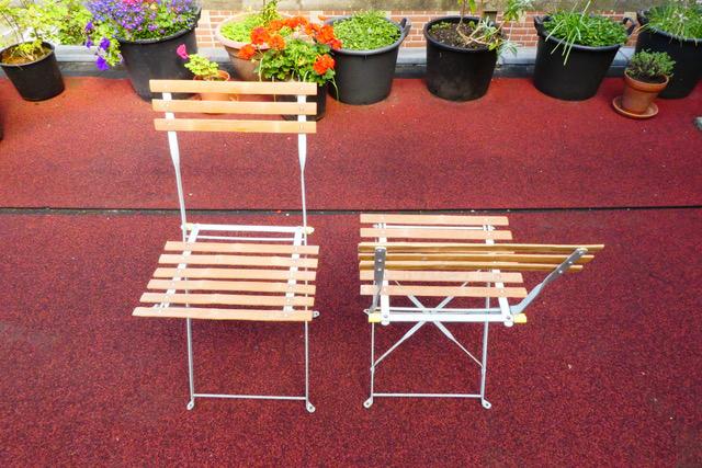 4 klapstoelen, Gebruikt, Verzenden, Vintage kleertjes, Merlijntenhoeve@live.nl