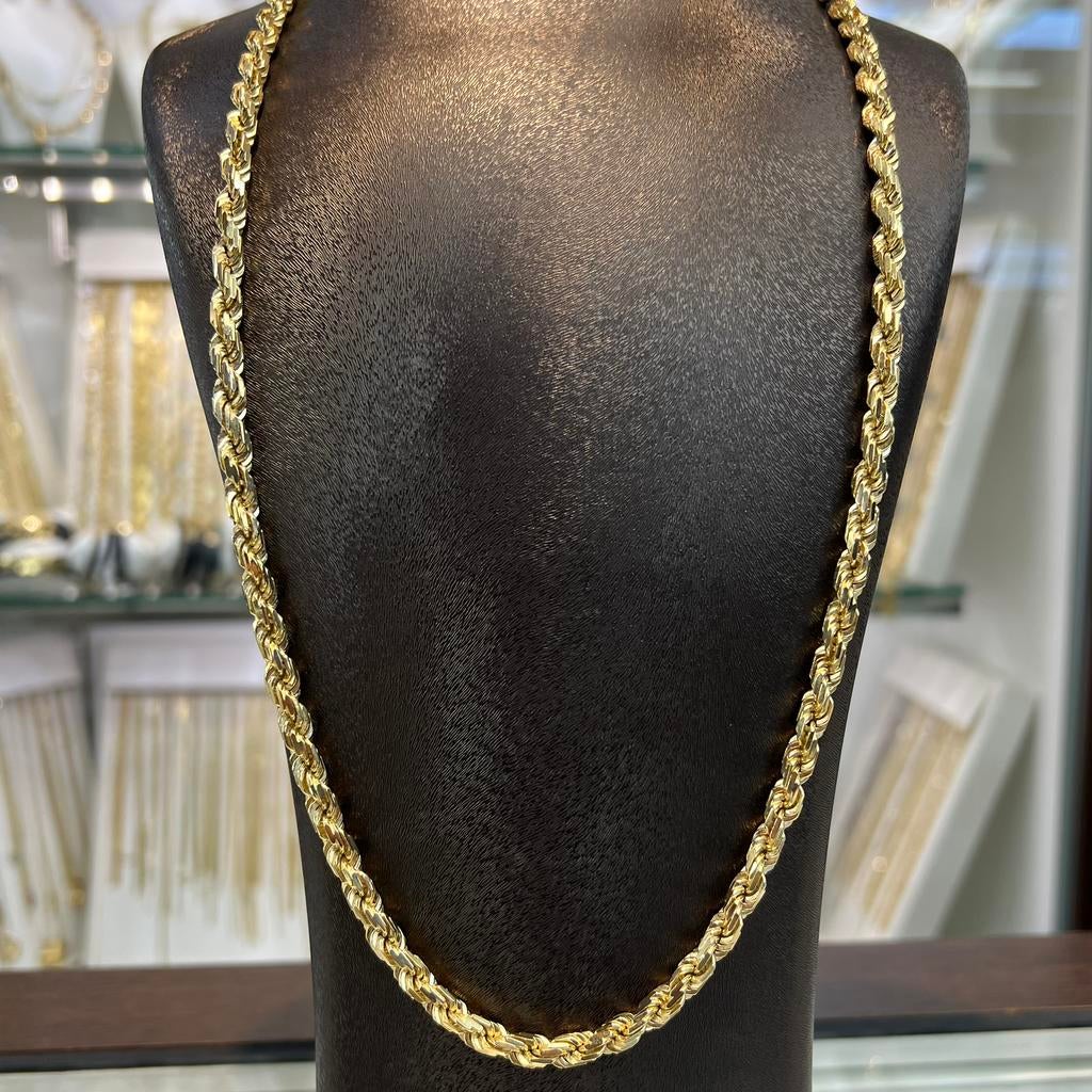 18 karaat gouden ketting rope schakel massief, Ophalen of Verzenden, Zo goed als nieuw, Goud